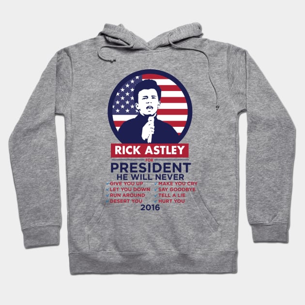 Rick Astley for President! Hoodie by ericb